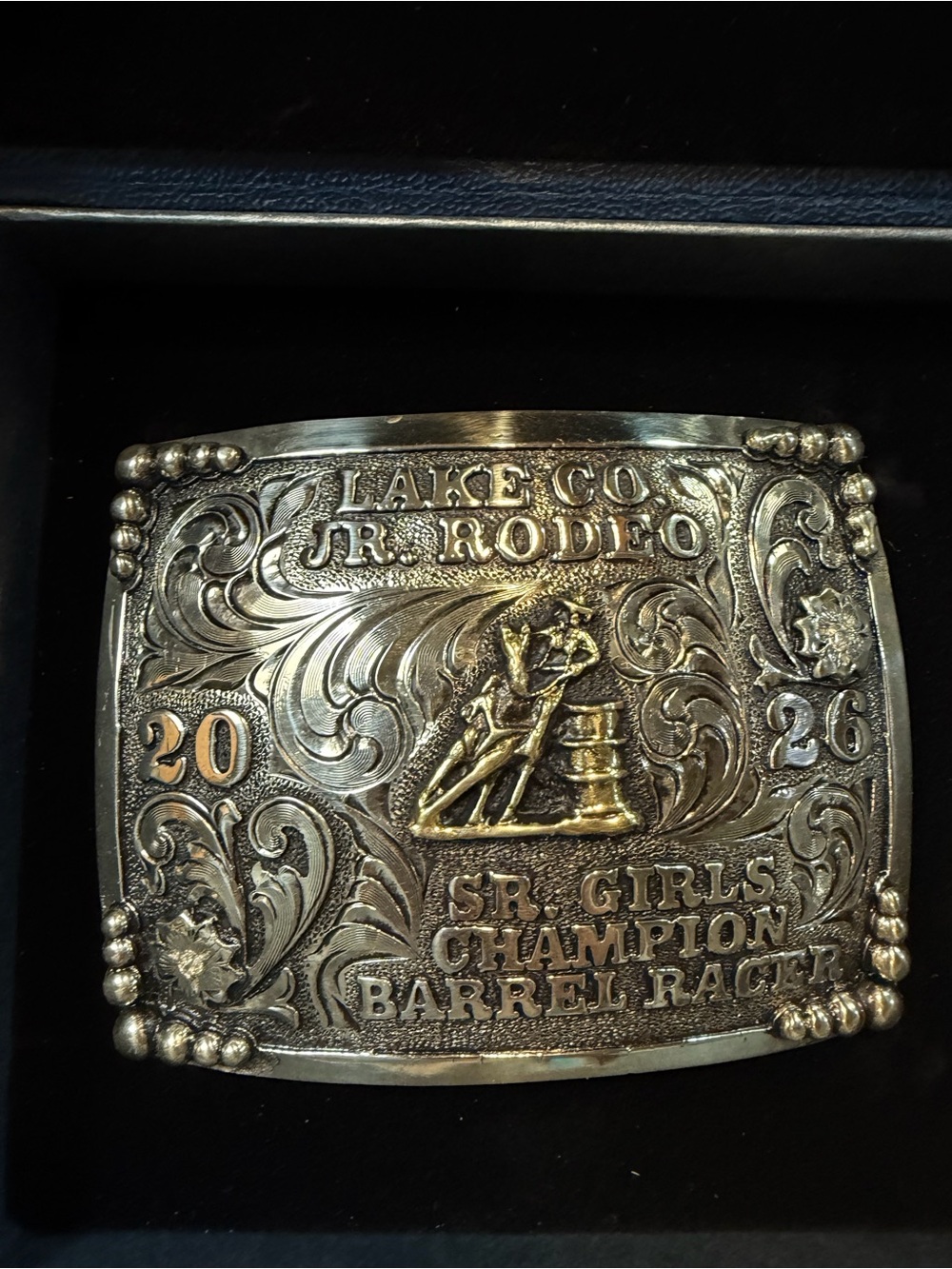 Barrel Racing Belt Buckle - Silver